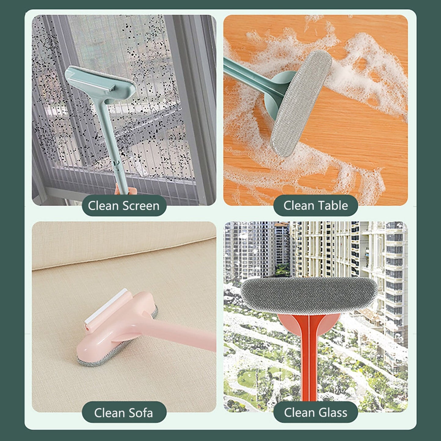 Dry Extendable Glass Brushes With Mini Window Gap Washing Tools