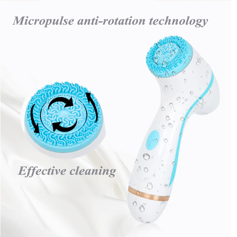 Facial Cleansing Brush Sonic Nu Face  Spin Brush Set