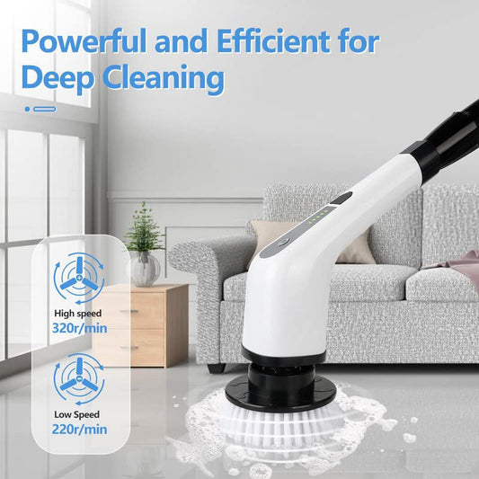Electric Spin Scrubber Cordless Cleaning Brush Extension Handle